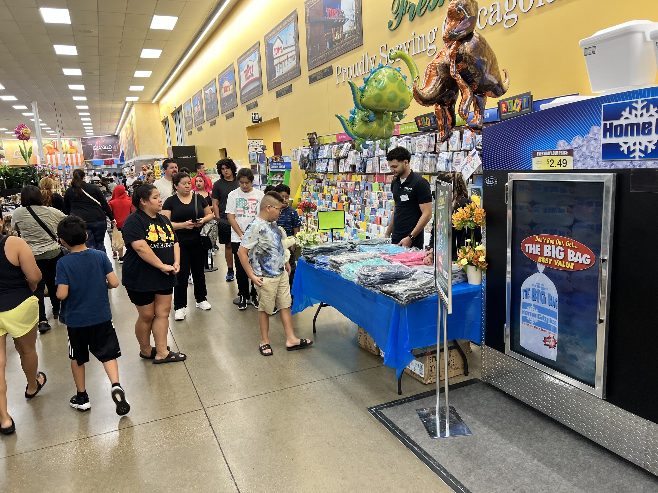 Backpack Giveaway for Back to School at Tony's Fresh Market in Berwyn.